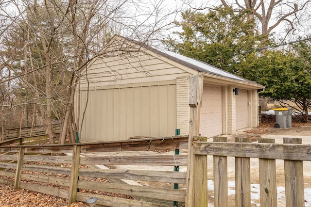 view of outdoor structure featuring a garage