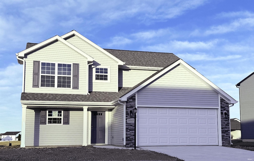 view of front of house featuring a garage