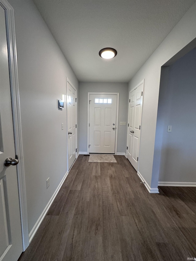 doorway featuring dark wood-type flooring