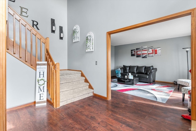 interior space featuring dark hardwood / wood-style flooring