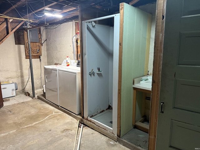 interior space featuring independent washer and dryer