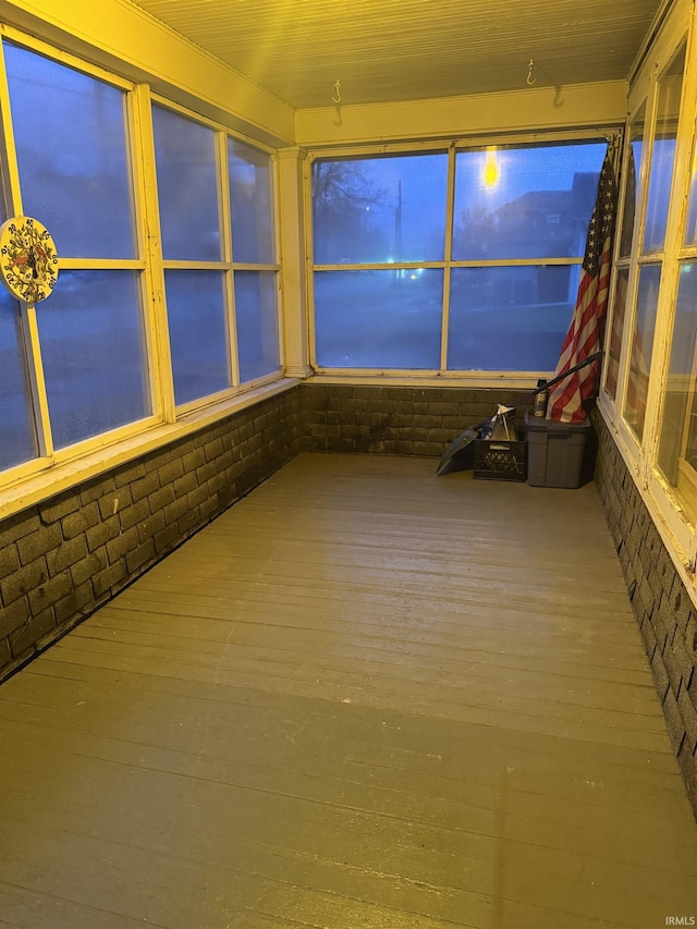 view of unfurnished sunroom