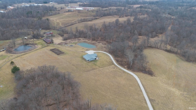 bird's eye view with a rural view