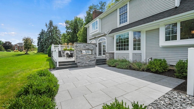 view of patio with a wooden deck