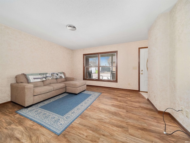 living room with hardwood / wood-style floors