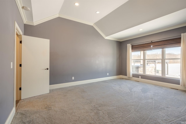 581 Silverdale Rd, Rockport, IN 47635 - carpeted spare room featuring lofted ceiling and ornamental molding