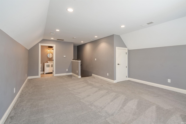 581 Silverdale Rd, Rockport, IN 47635 - additional living space with lofted ceiling and light carpet
