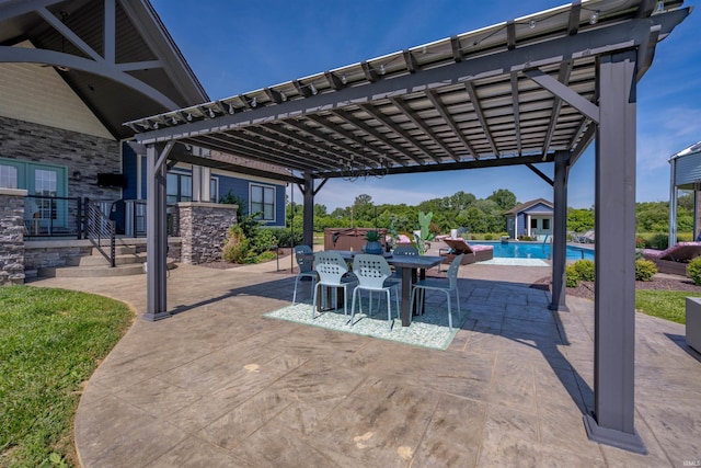 581 Silverdale Rd, Rockport, IN 47635 - view of patio / terrace with a swimming pool with hot tub and a pergola