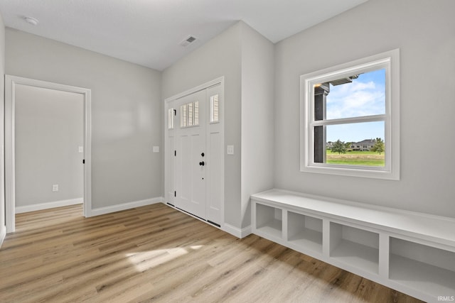 foyer featuring light wood-type flooring