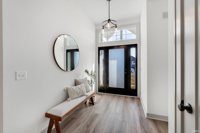 foyer featuring light wood-type flooring