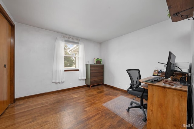 office featuring dark hardwood / wood-style flooring