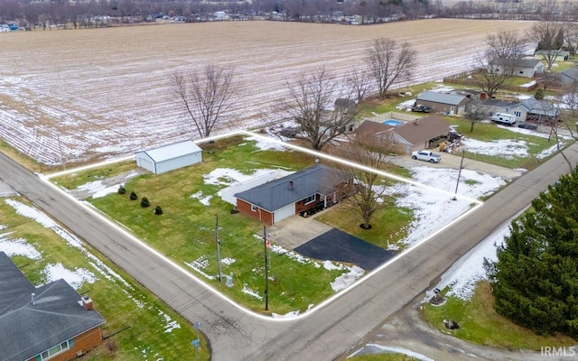 aerial view with a rural view