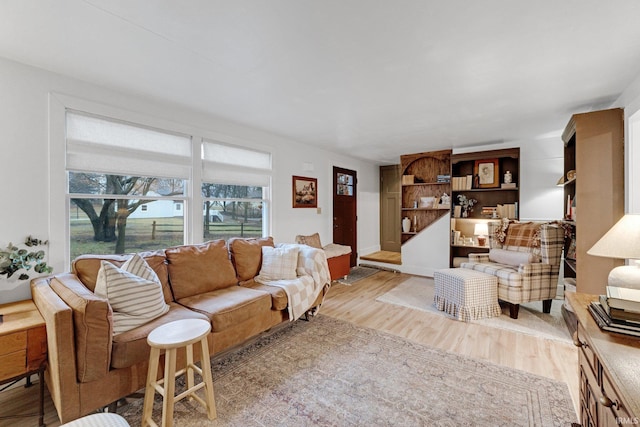 living room featuring light hardwood / wood-style floors