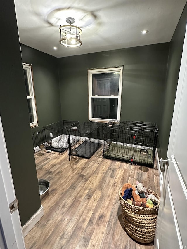 misc room with hardwood / wood-style floors