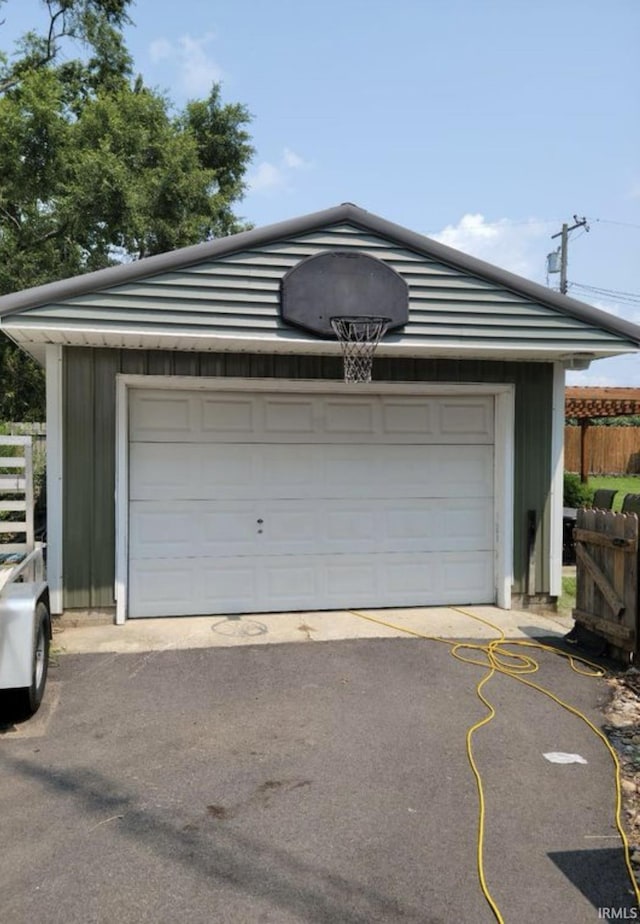 view of garage