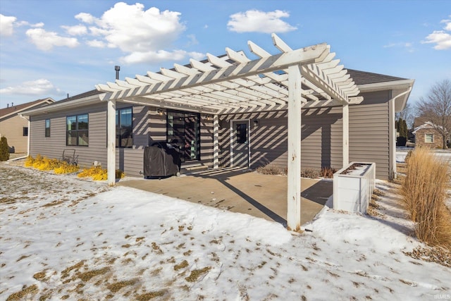 exterior space with a pergola