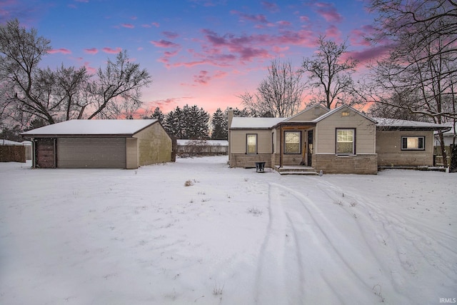 ranch-style home with a garage