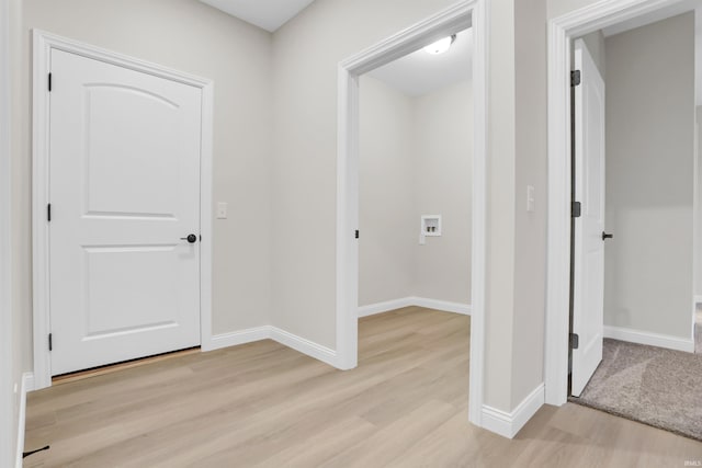 hallway featuring light hardwood / wood-style floors