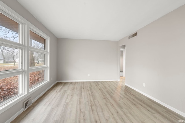 empty room featuring light hardwood / wood-style flooring