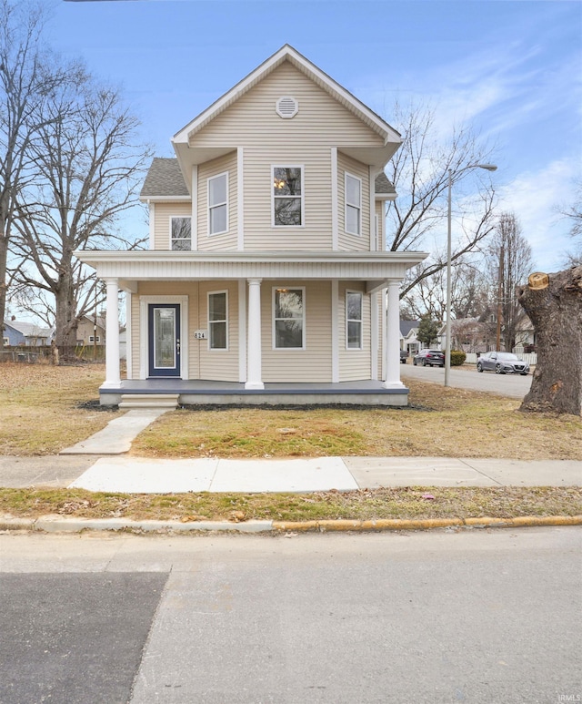 view of front of house featuring covered porch