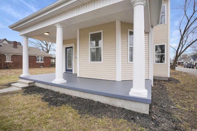 view of patio with a porch