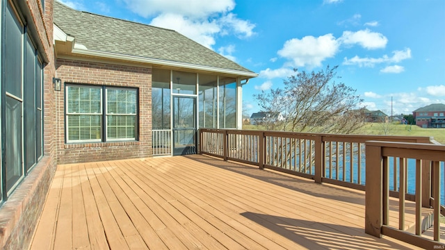 deck featuring a sunroom