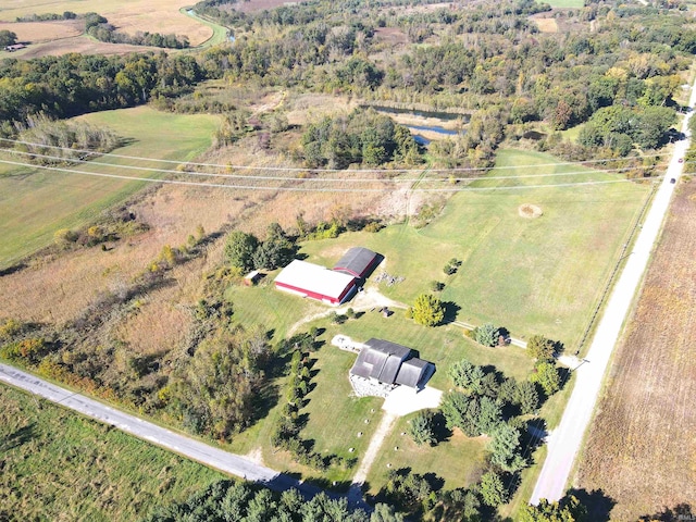 aerial view with a rural view