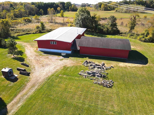 drone / aerial view with a rural view