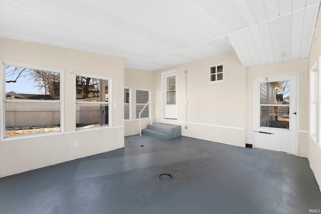 view of unfurnished sunroom