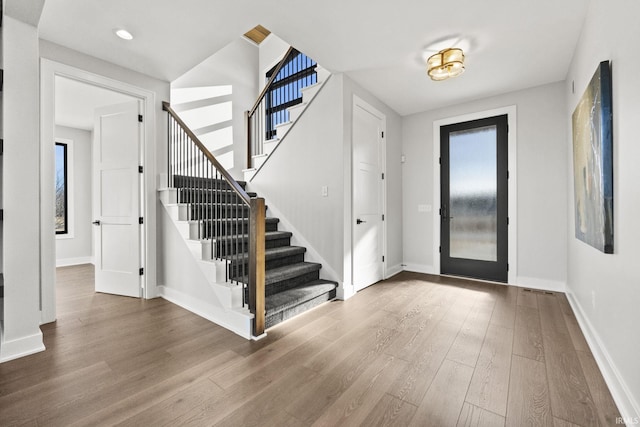 entryway featuring hardwood / wood-style floors