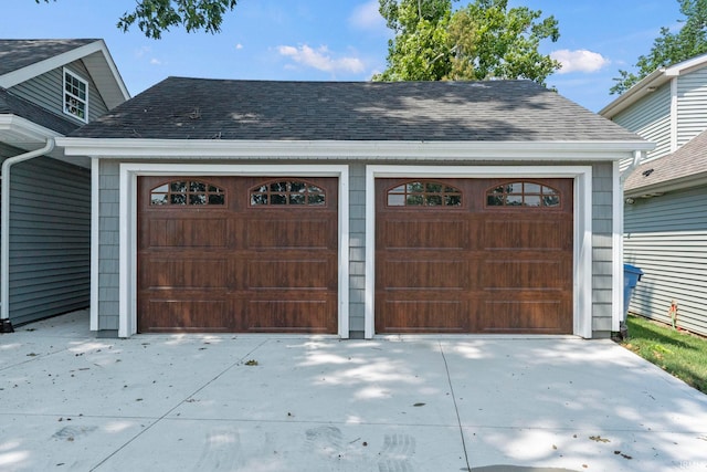 view of garage