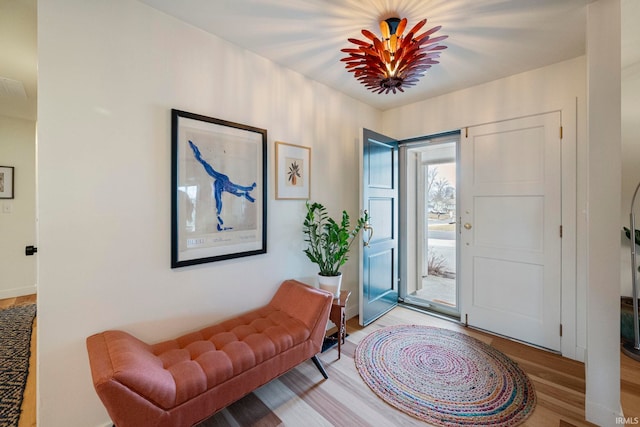 foyer with hardwood / wood-style floors