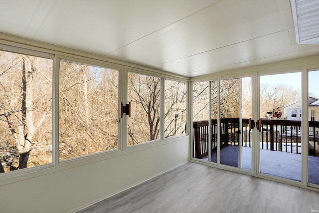 view of unfurnished sunroom