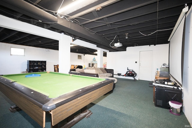 recreation room with pool table