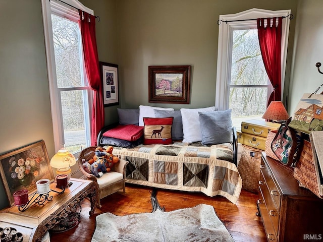 bedroom featuring dark wood-type flooring