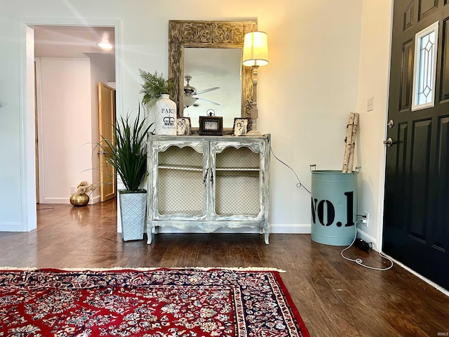 entrance foyer featuring dark hardwood / wood-style floors