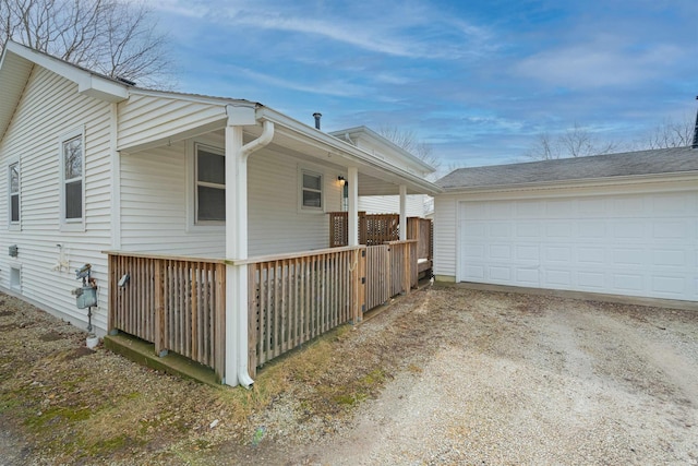 view of home's exterior with a garage