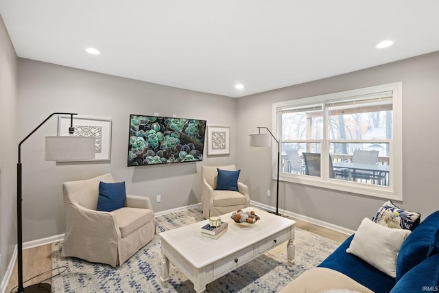 living room featuring hardwood / wood-style flooring