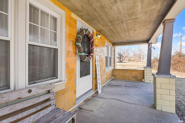 view of patio with covered porch