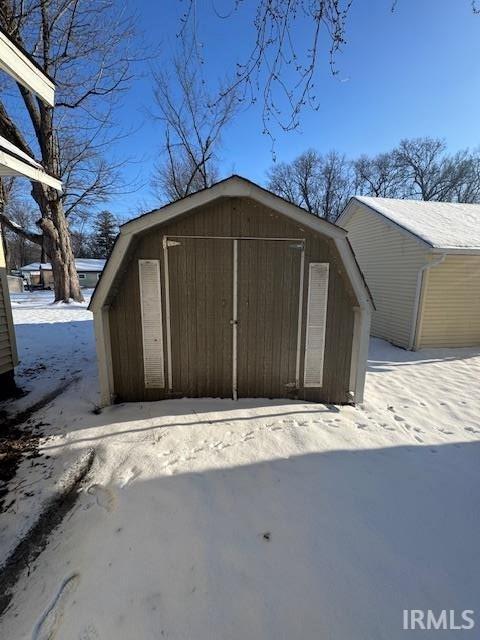 view of snow covered structure