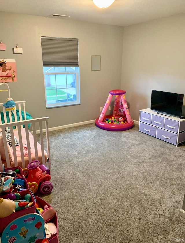 rec room with carpet