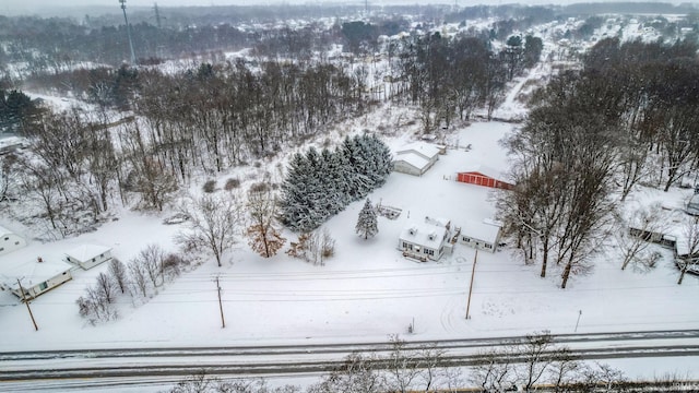 view of snowy aerial view