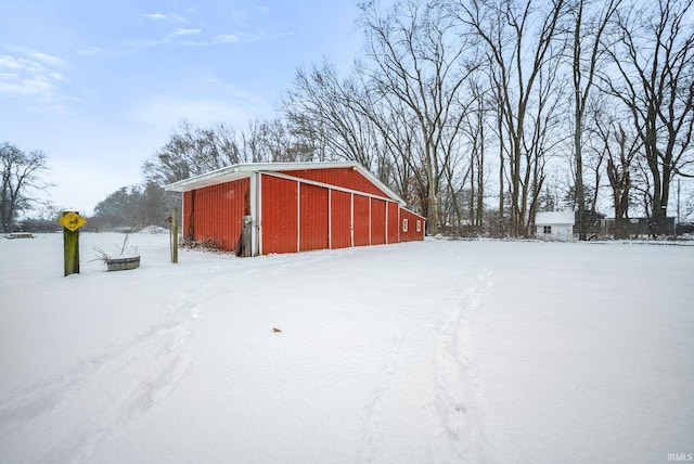 view of snow covered structure