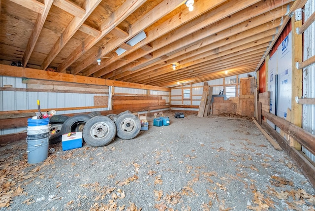 miscellaneous room with vaulted ceiling