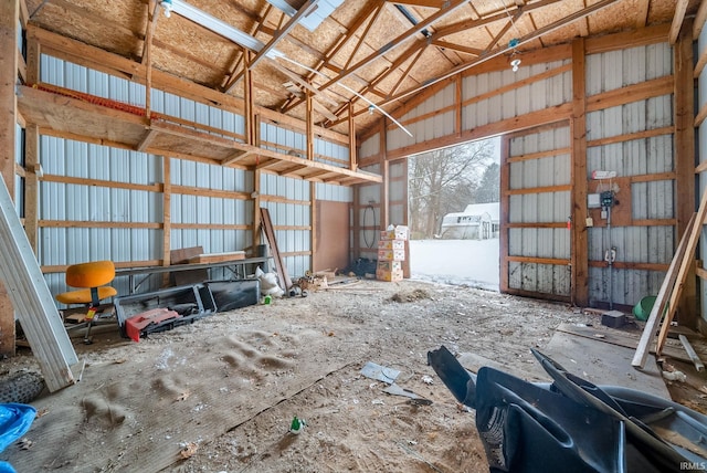 miscellaneous room featuring vaulted ceiling