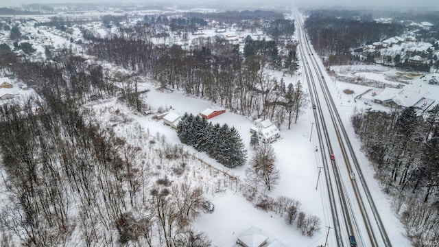 view of snowy aerial view