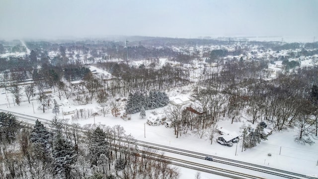 view of snowy aerial view