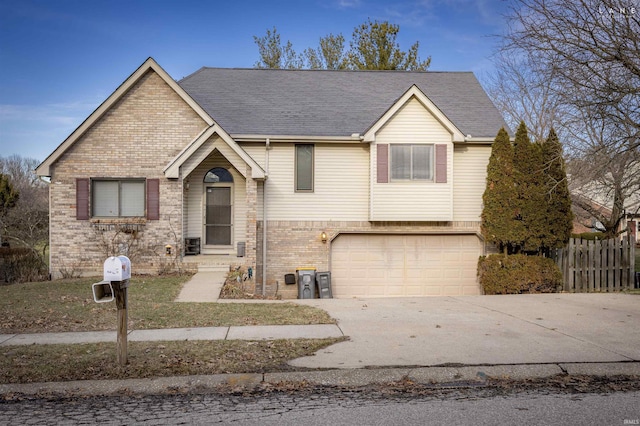 raised ranch with a garage