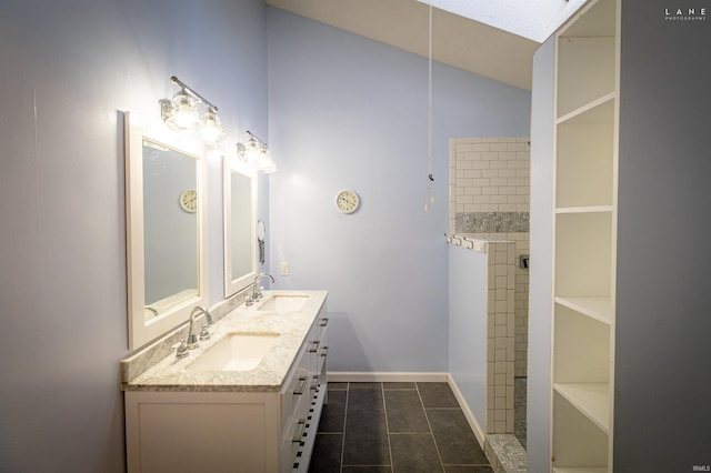 bathroom featuring vanity and tile patterned floors