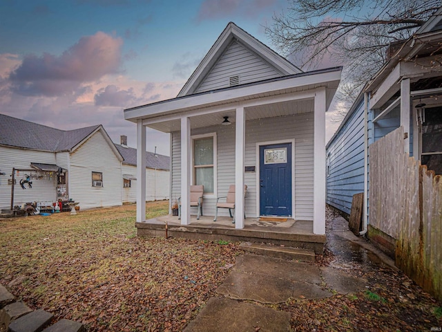 bungalow-style house featuring a porch